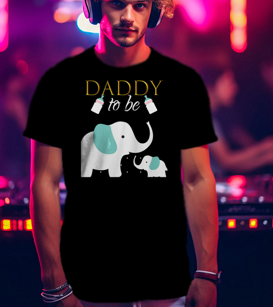 DADDY To Be Mens Elephant Baby Shower Boy T-Shirt
