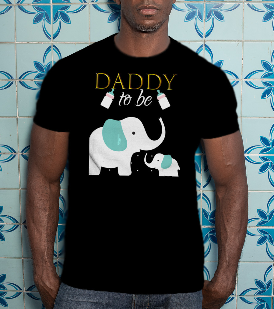 DADDY To Be Mens Elephant Baby Shower Boy T-Shirt