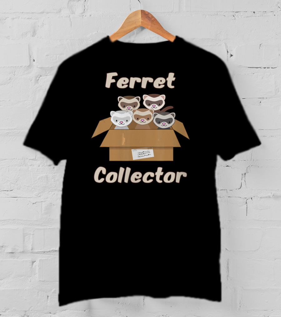 Ferret Collector Box With Cute Cartoon Ferrets T-Shirt