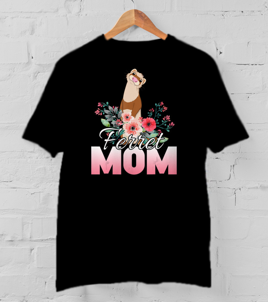 Ferret Mom Floral T-Shirt