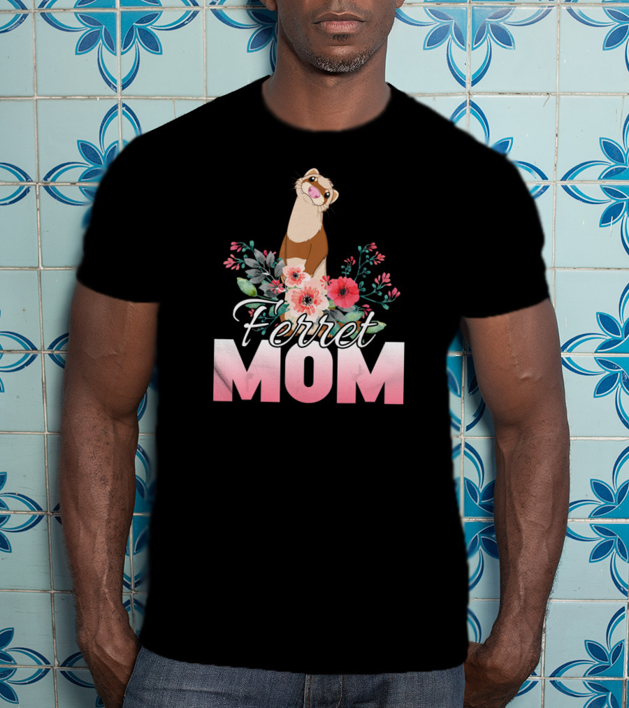 Ferret Mom Floral T-Shirt