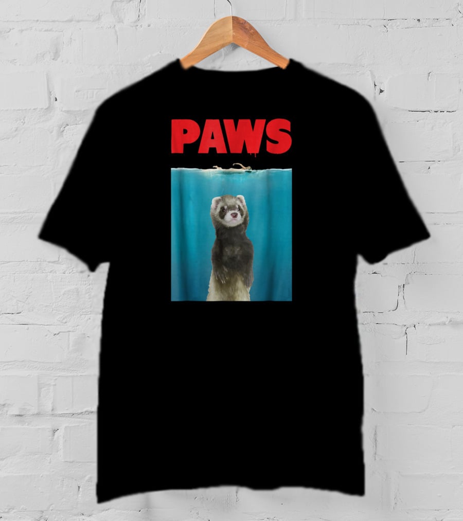 Paws Ferret Jaws Parody For Ferret Lovers T-Shirt