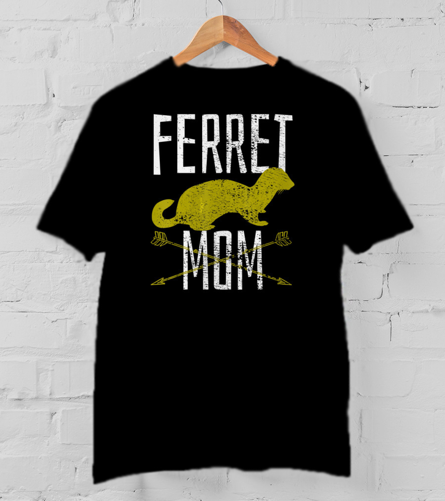 Ferret Mom Mother Pet Vintage Style With Arrows T-Shirt