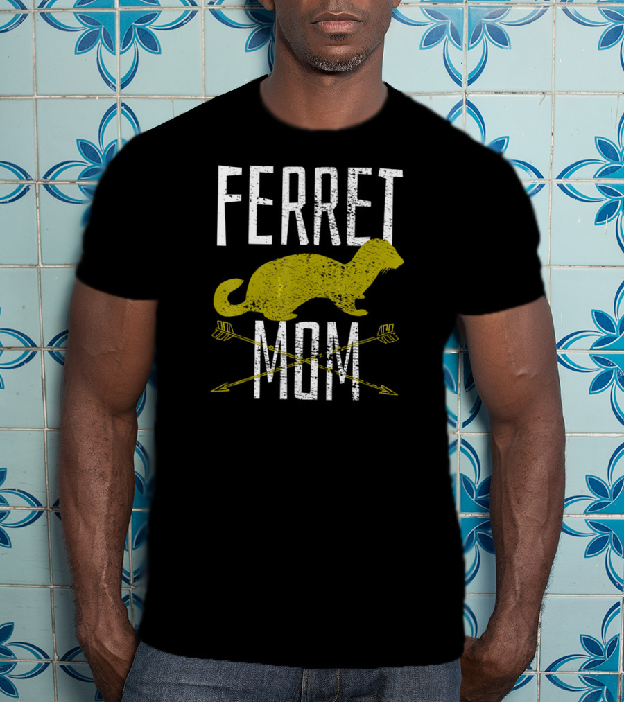Ferret Mom Mother Pet Vintage Style With Arrows T-Shirt