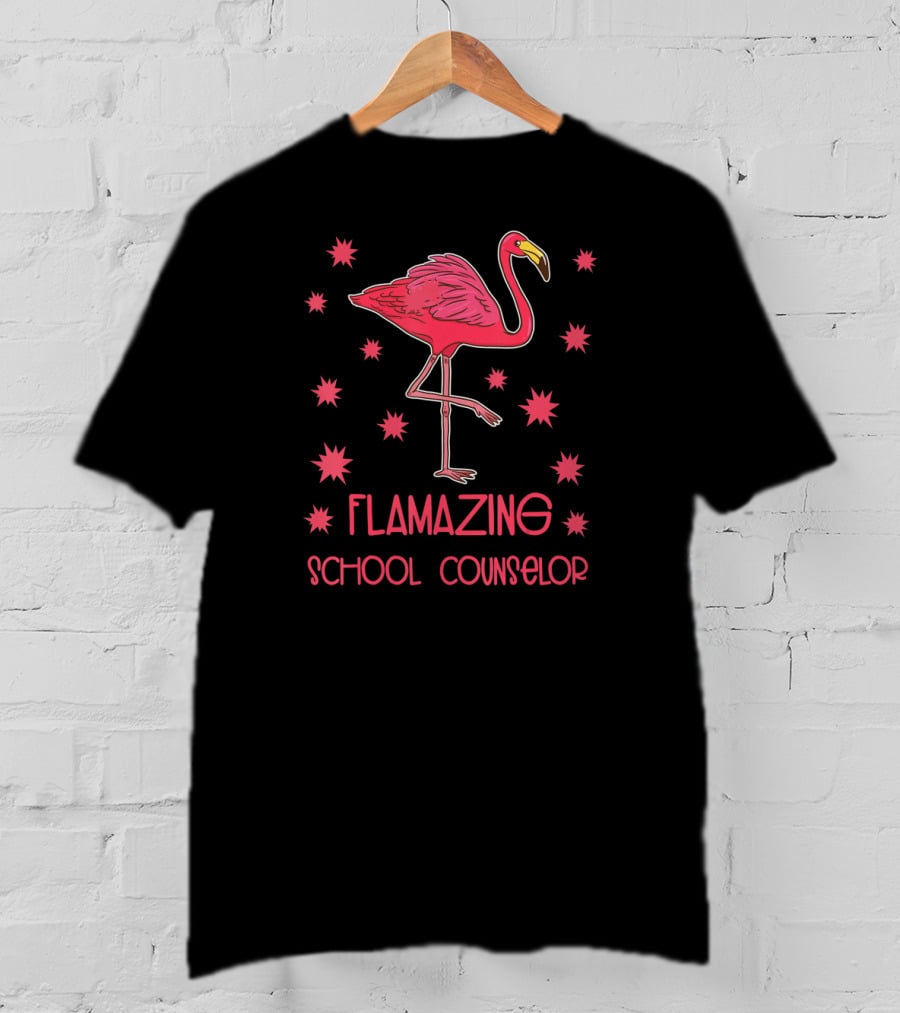 Flamazing School Counselor Pink Flamingo Appreciation T-Shirt