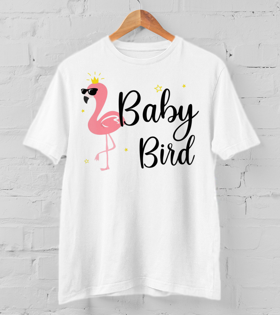 Baby Bird Flamingo Sunglasses Crown Stars T-Shirt