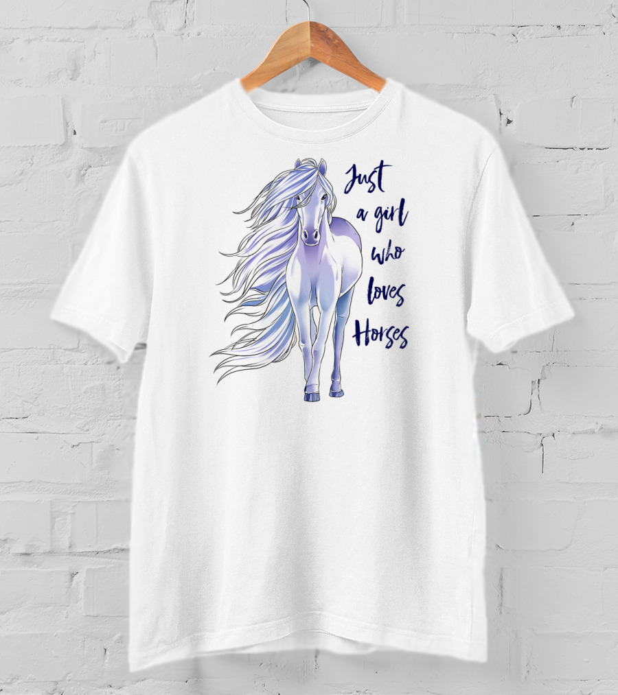 Just A Girl Who Loves Horses Horse Women Riding T-Shirt
