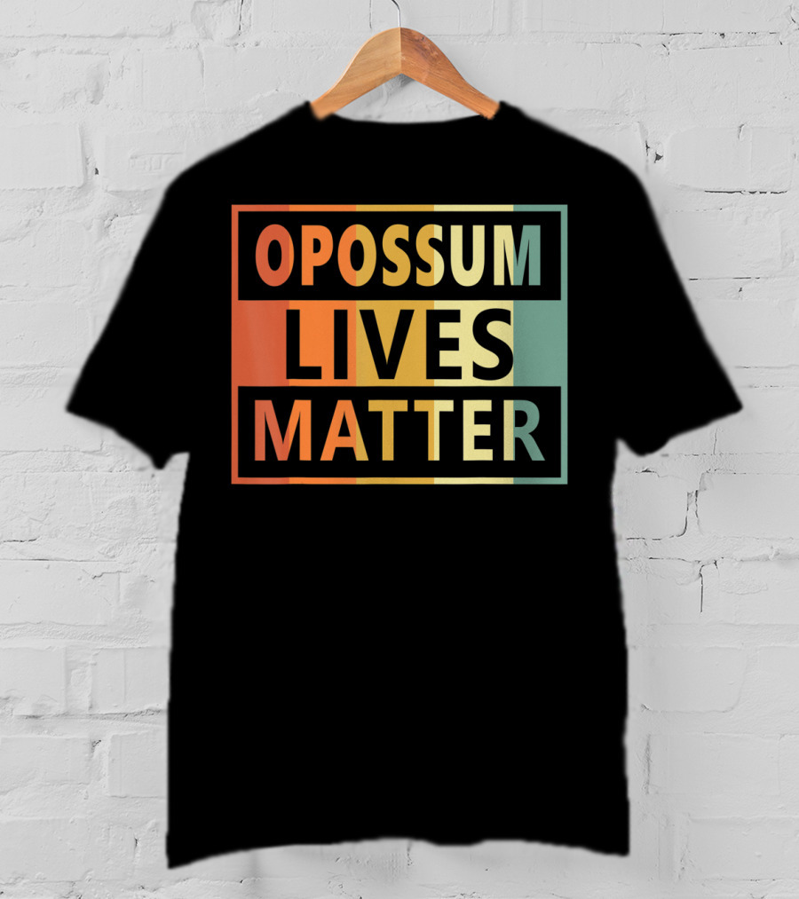 Opossum Lives Matter Vintage Vegan Opossum Lover Retro Stripes T-Shirt