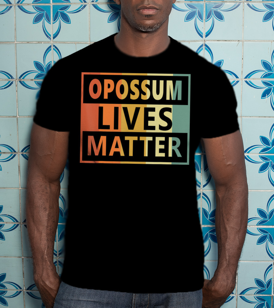 Opossum Lives Matter Vintage Vegan Opossum Lover Retro Stripes T-Shirt