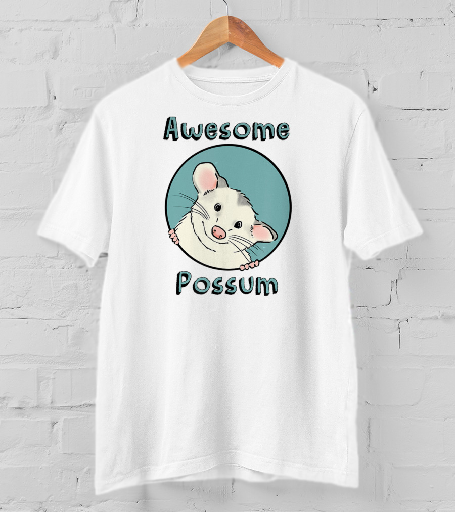 Awesome Possum Opossum Lover Cute Possum Circle Cartoon T-Shirt