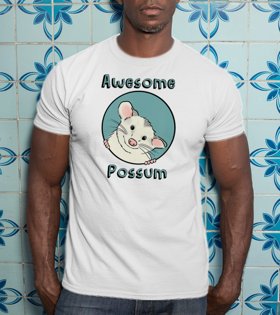 Awesome Possum Opossum Lover Cute Possum Circle Cartoon T-Shirt