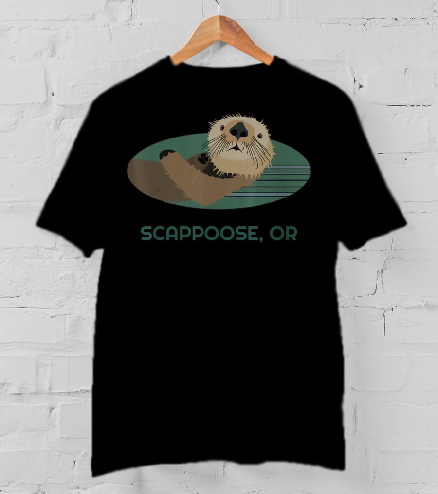 Scappoose OR Cute Otter Coast Resident Fisherman T-Shirt
