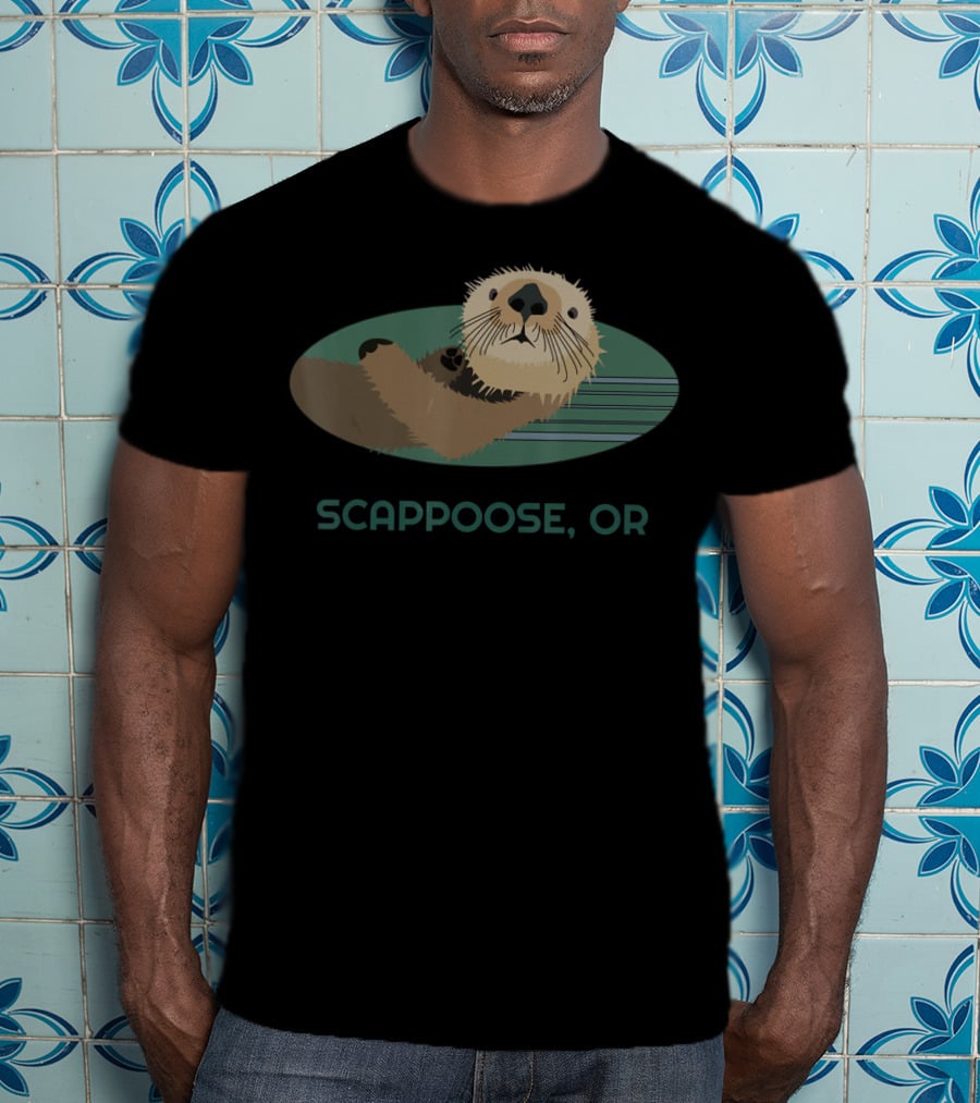 Scappoose OR Cute Otter Coast Resident Fisherman T-Shirt