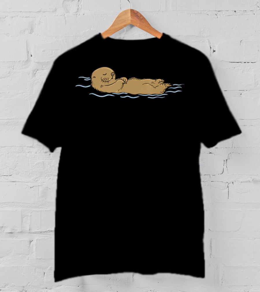 Cute Sea Otter Floating Peacefully T-Shirt