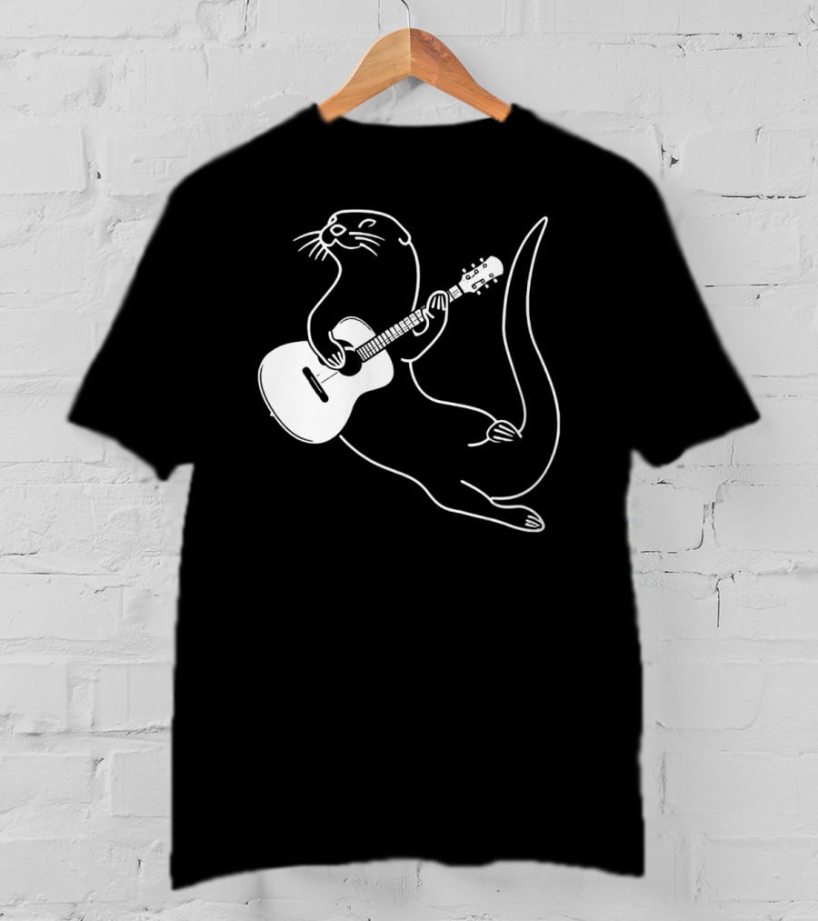 Guitar Playing Otter Music Cool Fun T-Shirt