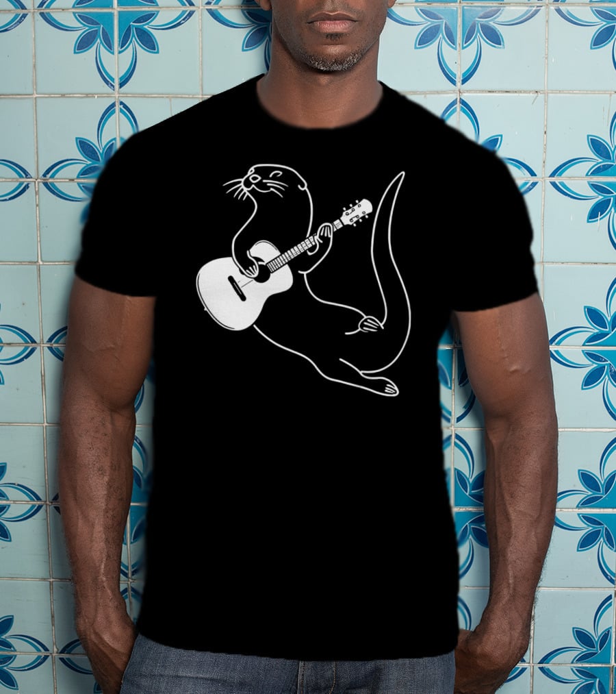 Guitar Playing Otter Music Cool Fun T-Shirt