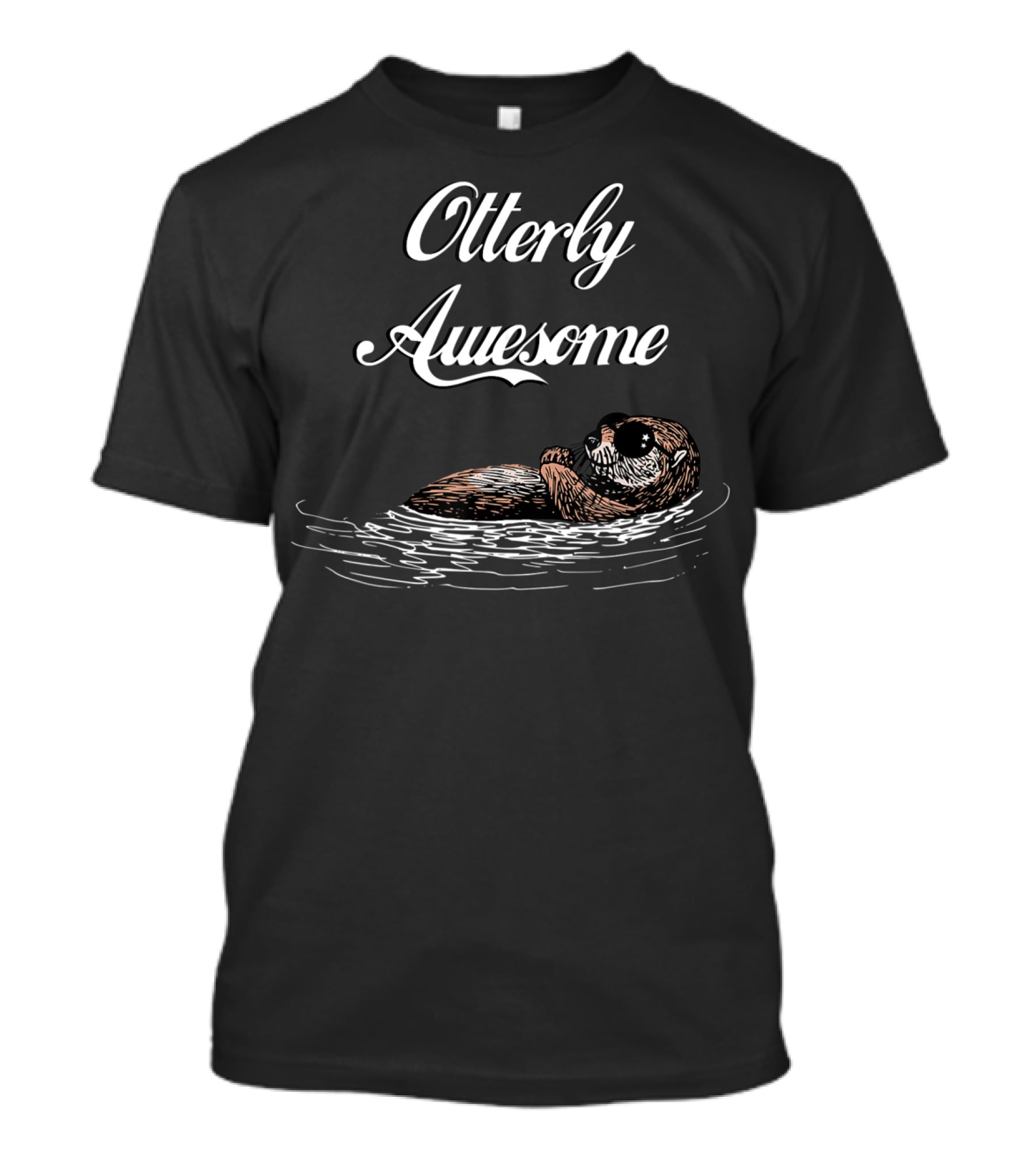 Otterly Awesome Funny Cool Otter Humor Floating Charm T-Shirt