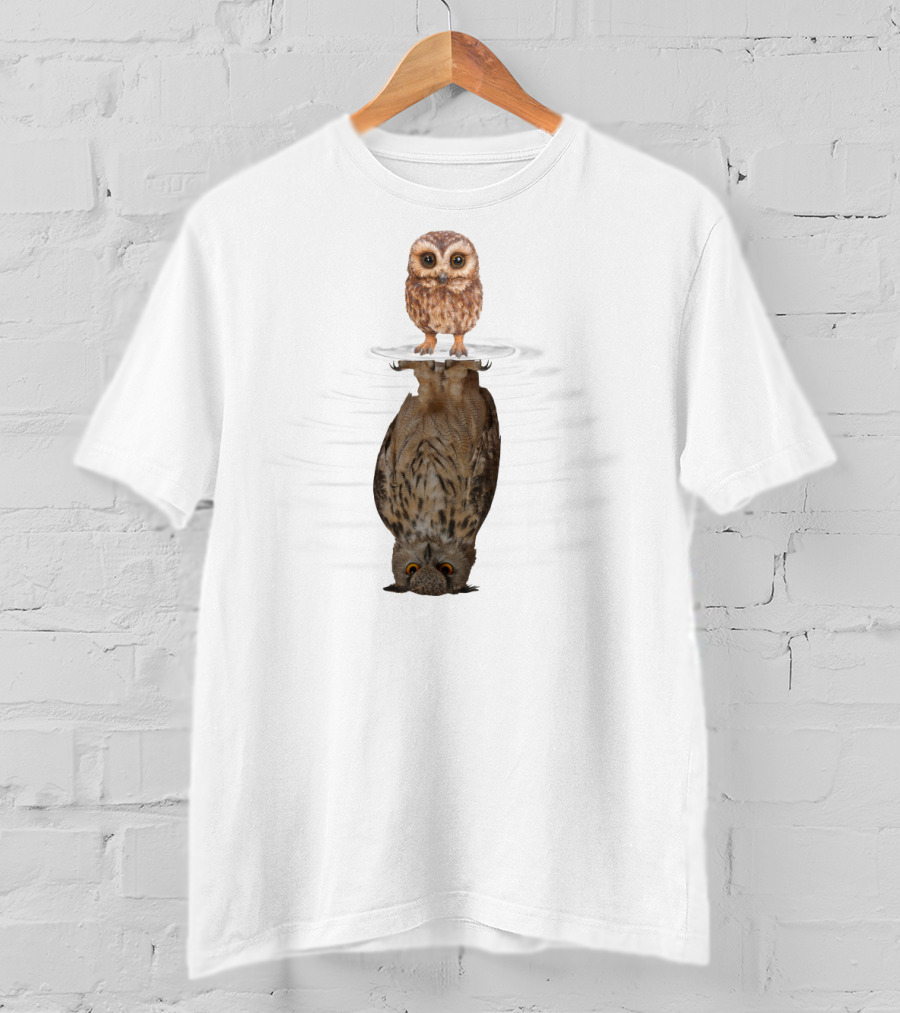 Owl Mirror Evolution Reflection Transformation T-Shirt