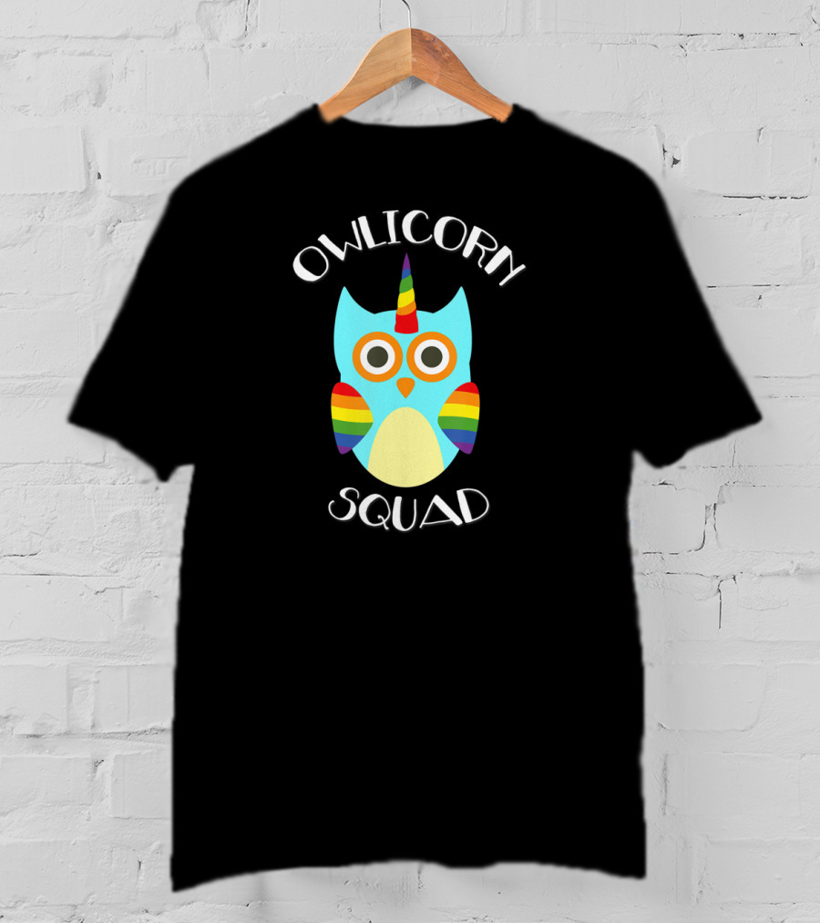 Owlicorn Rainbow Owl Unicorn Squad T-Shirt