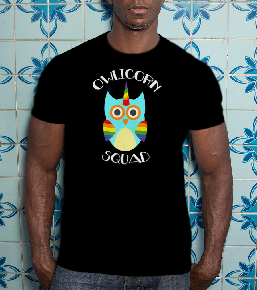 Owlicorn Rainbow Owl Unicorn Squad T-Shirt