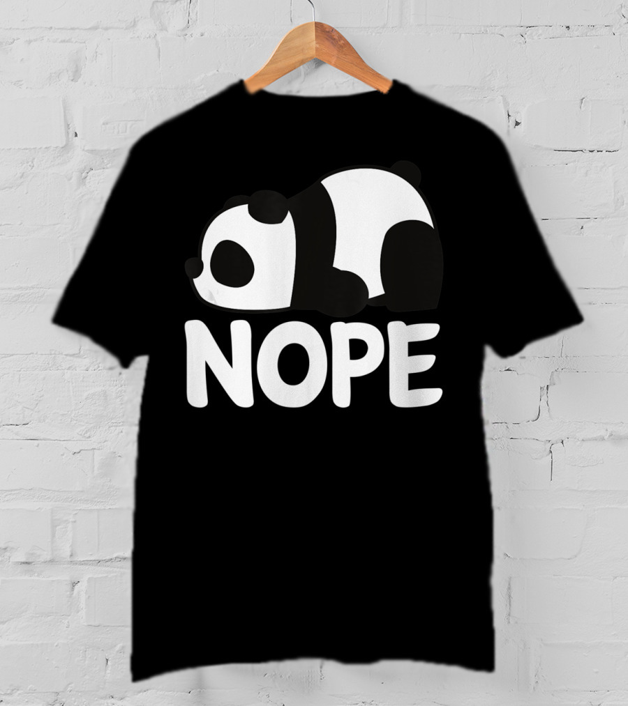 Nope Not Today Lazy Panda Womens Girls Animal T-Shirt