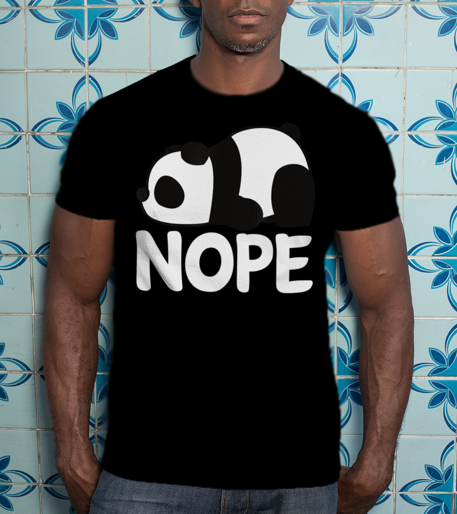 Nope Not Today Lazy Panda Womens Girls Animal T-Shirt