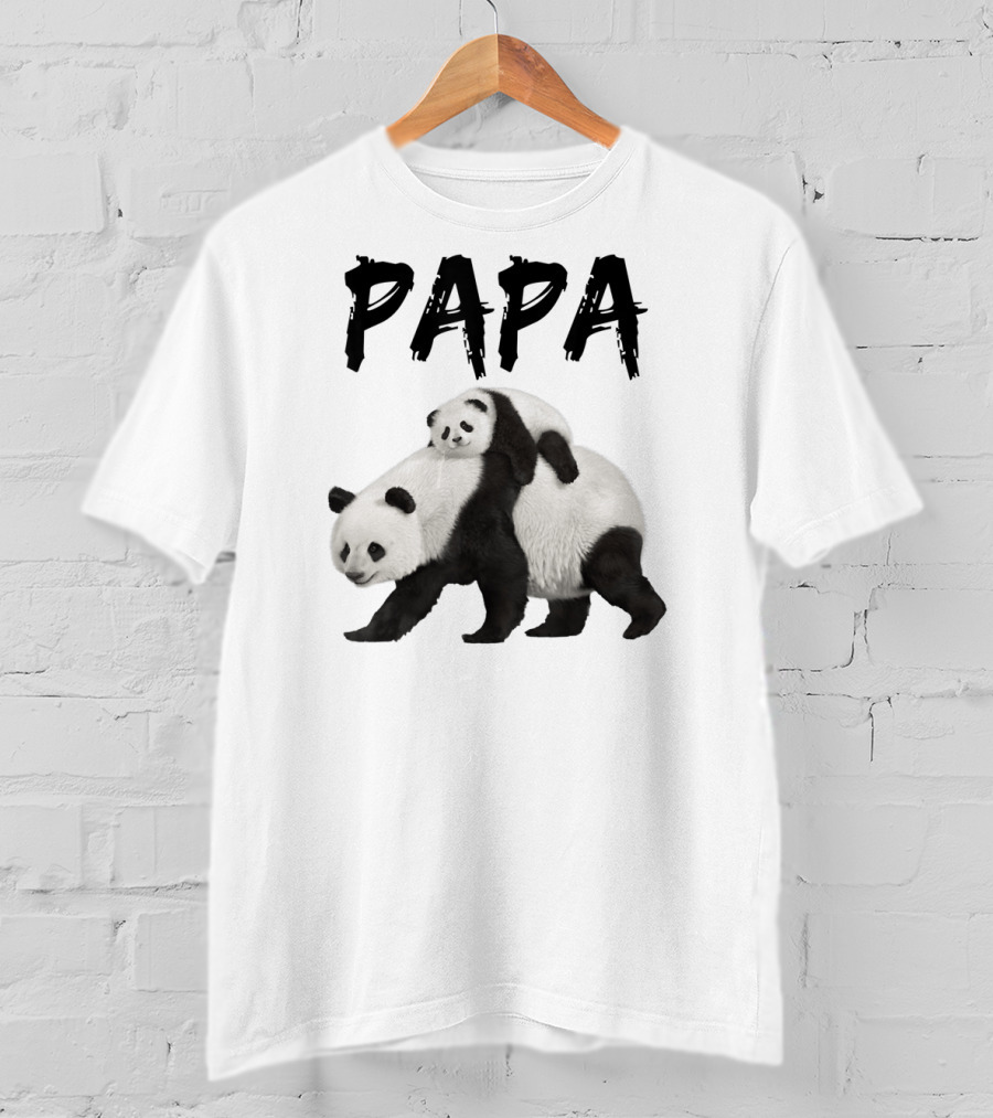 Papa Panda Bear Dad With Baby Panda T-Shirt