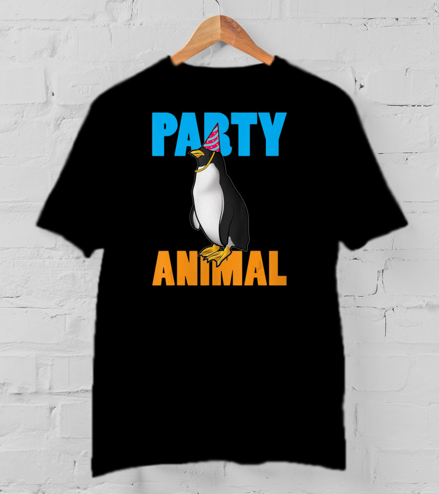 Party Animal Penguin Funny Birthday Meme T-Shirt