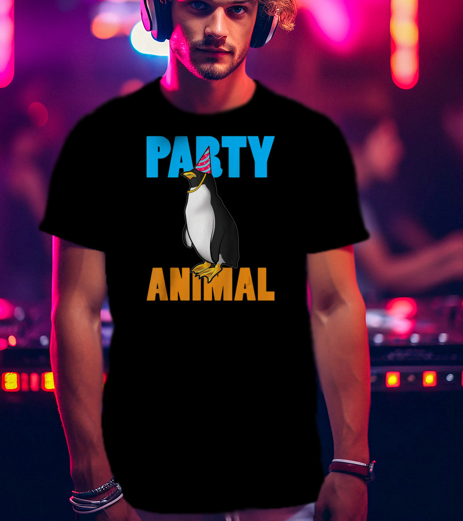 Party Animal Penguin Funny Birthday Meme T-Shirt
