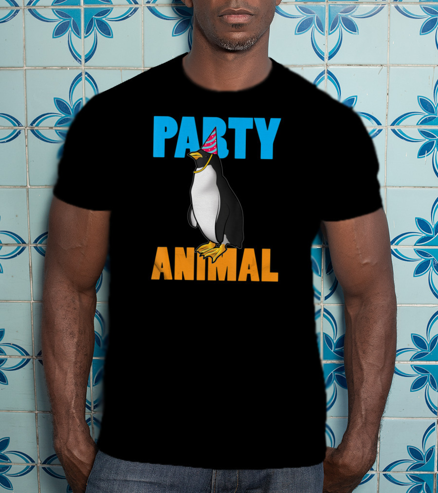 Party Animal Penguin Funny Birthday Meme T-Shirt