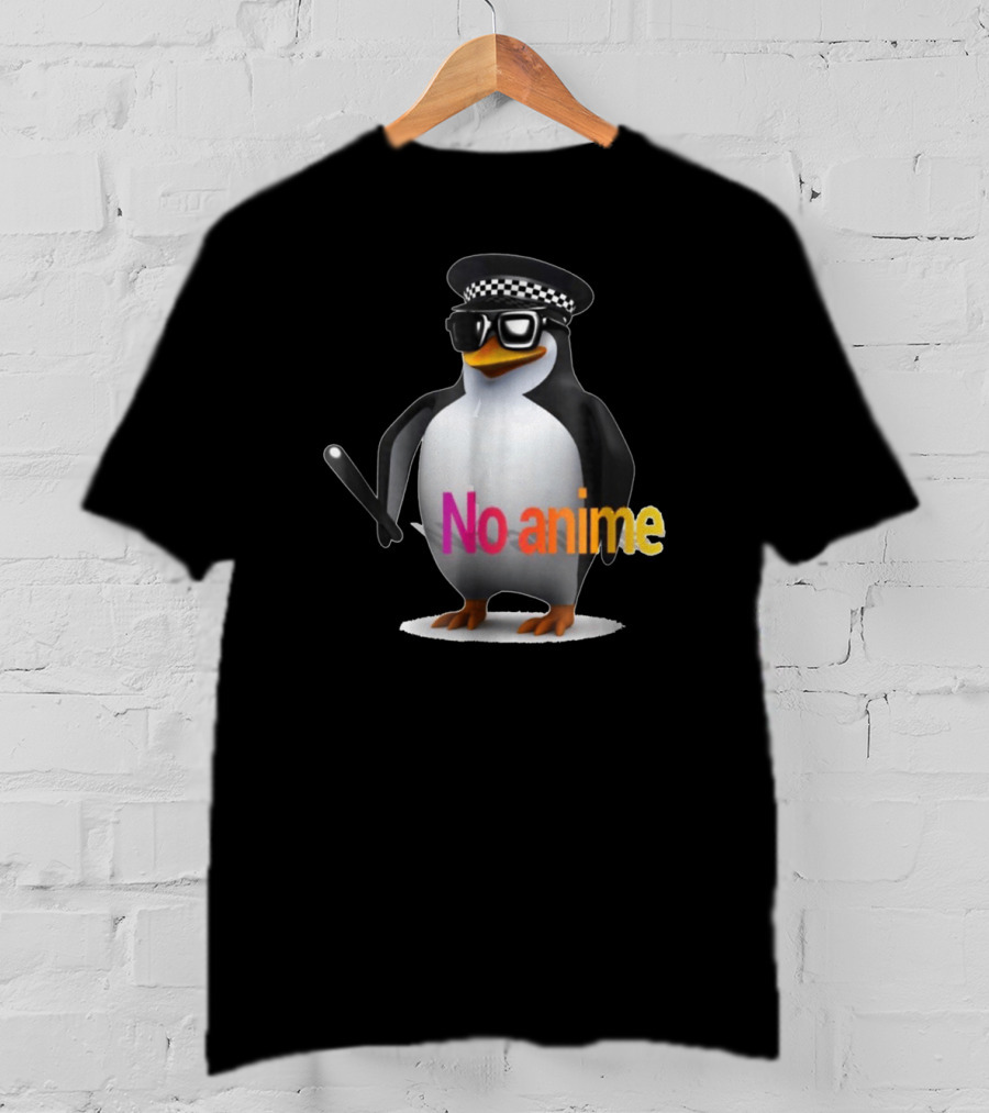 Penguin With Hat And Sunglasses No Anime T-Shirt