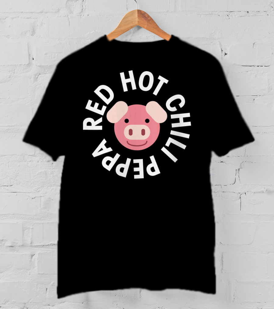 Red Hot Chili Peppa Oink Funny Pink Pig T-Shirt
