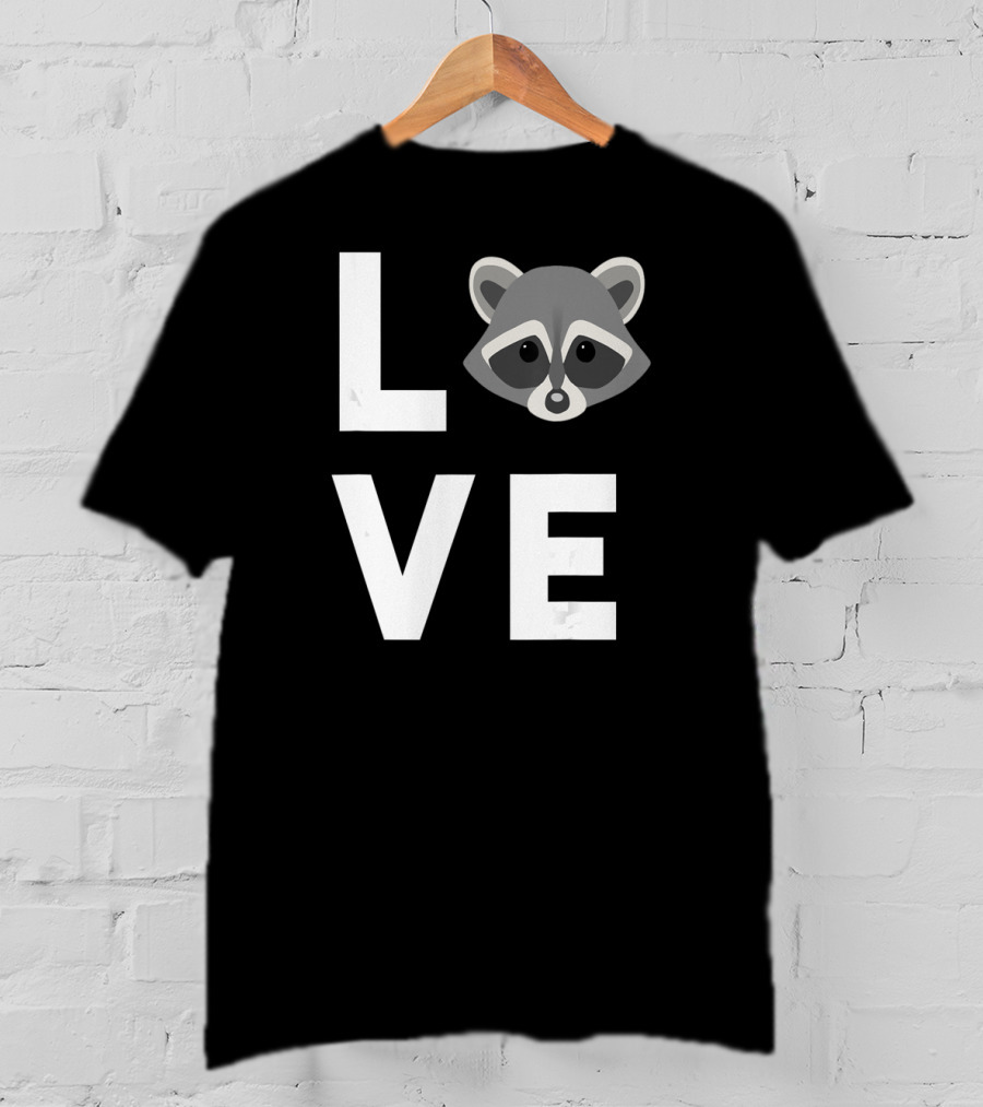 LOVE Raccoon Cute I Love Raccoons Funny Raccoon Lover T-Shirt