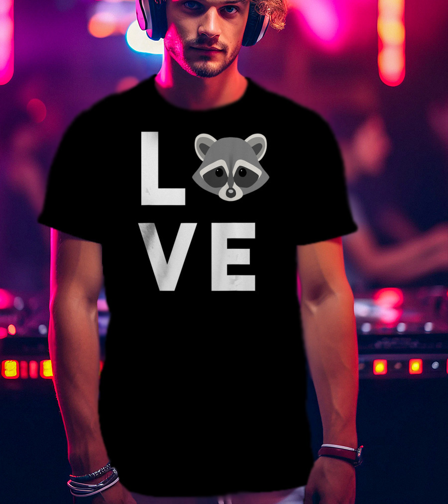 LOVE Raccoon Cute I Love Raccoons Funny Raccoon Lover T-Shirt