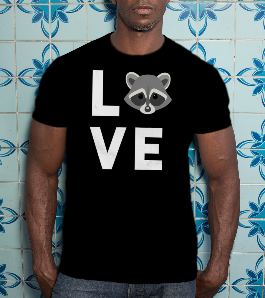 LOVE Raccoon Cute I Love Raccoons Funny Raccoon Lover T-Shirt