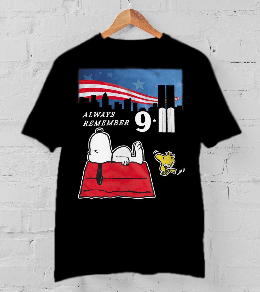 Always Remember 9 11 Snoopy Peanuts Movie Twin Towers T-Shirt