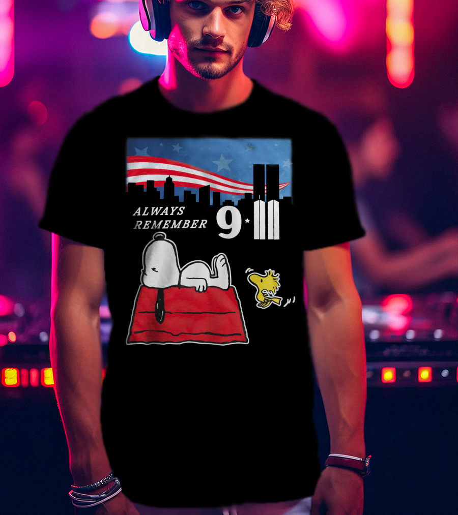 Always Remember 9 11 Snoopy Peanuts Movie Twin Towers T-Shirt