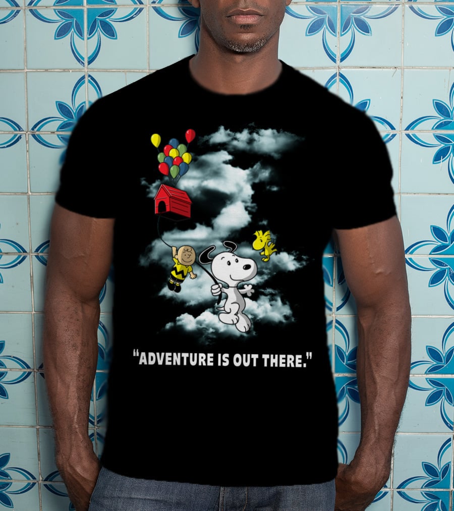 Adventure Is Out There Charlie Brown Snoopy Woodstock Balloons Peanuts T-Shirt