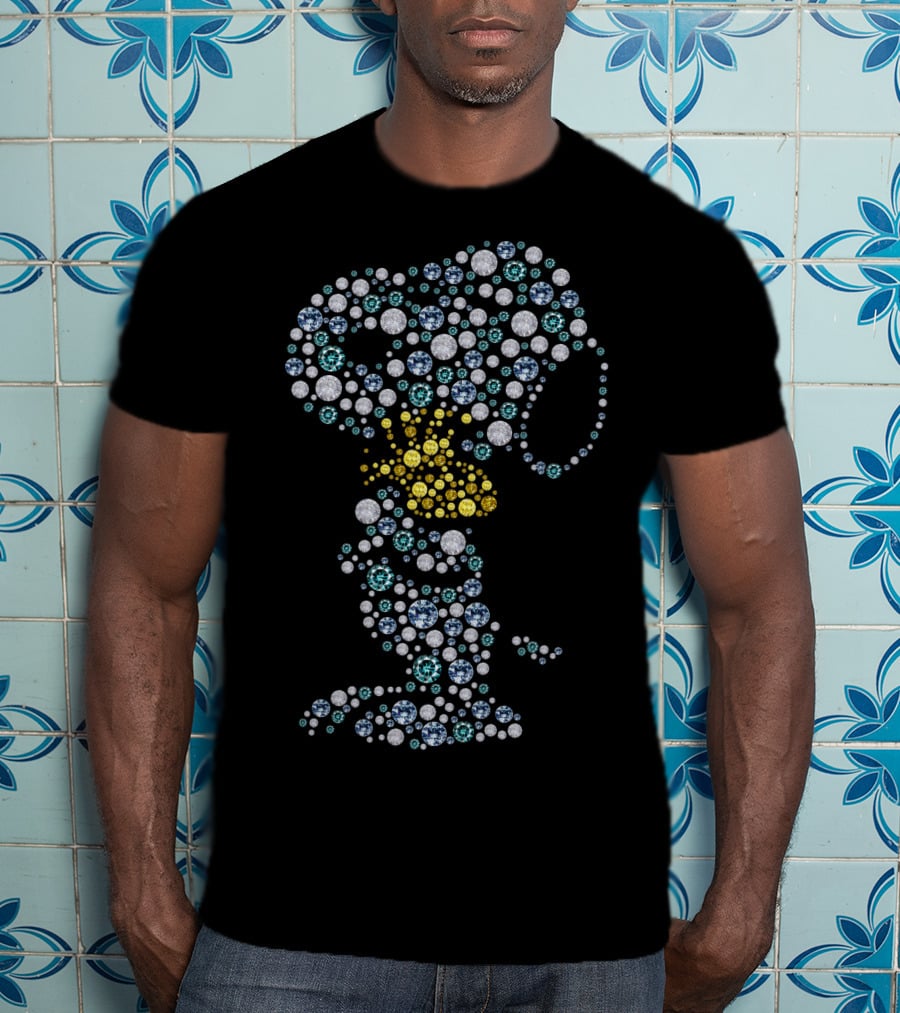 Bubble Dog Snoopy Peanuts Movie Crystal T-Shirt