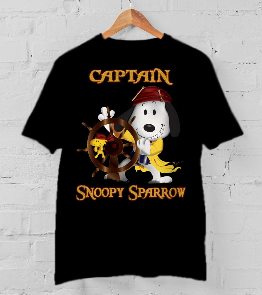 Captain Snoopy Sparrow Peanuts Movie Crossover T-Shirt