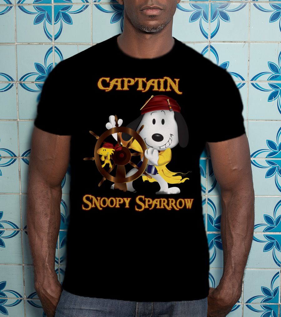 Captain Snoopy Sparrow Peanuts Movie Crossover T-Shirt