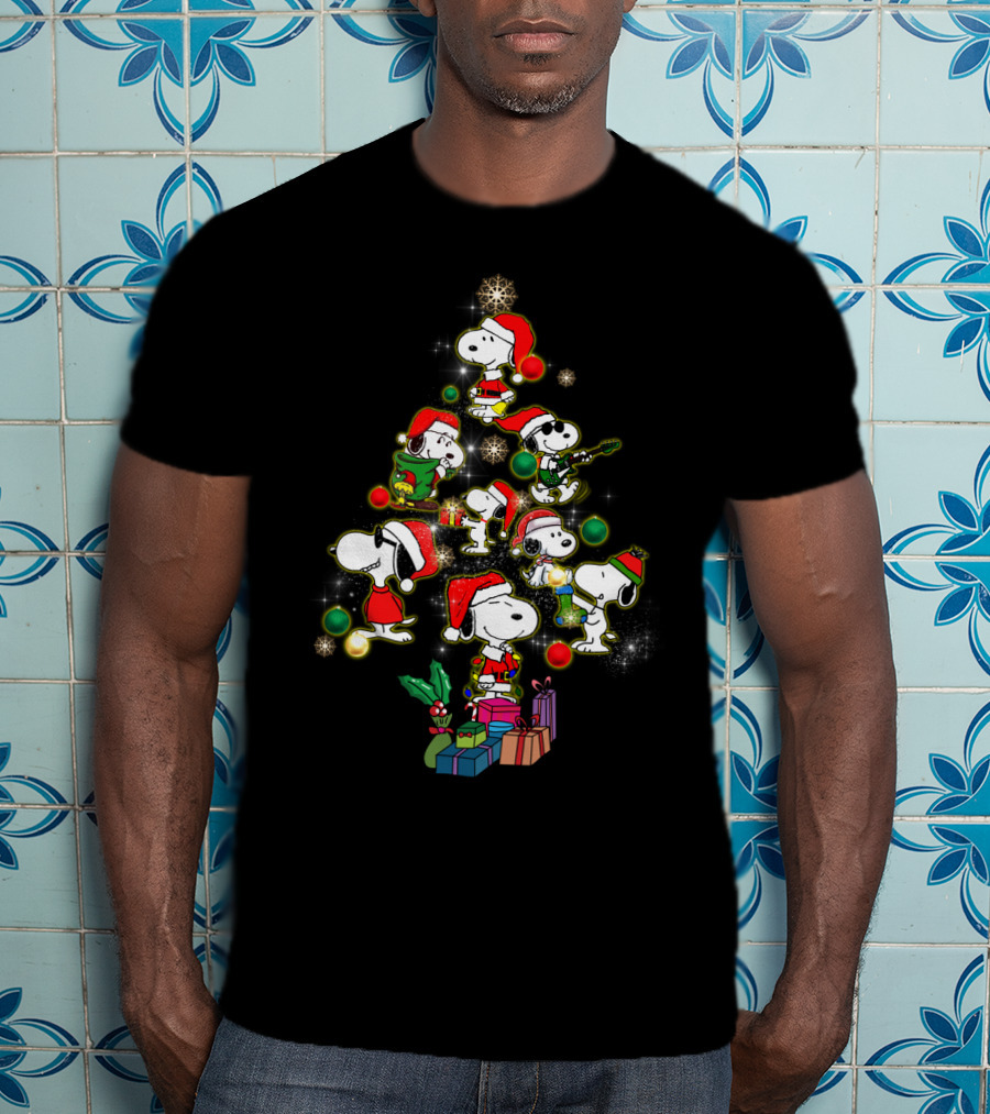 Snoopy Christmas Tree Peanuts Movie Holiday T-Shirt