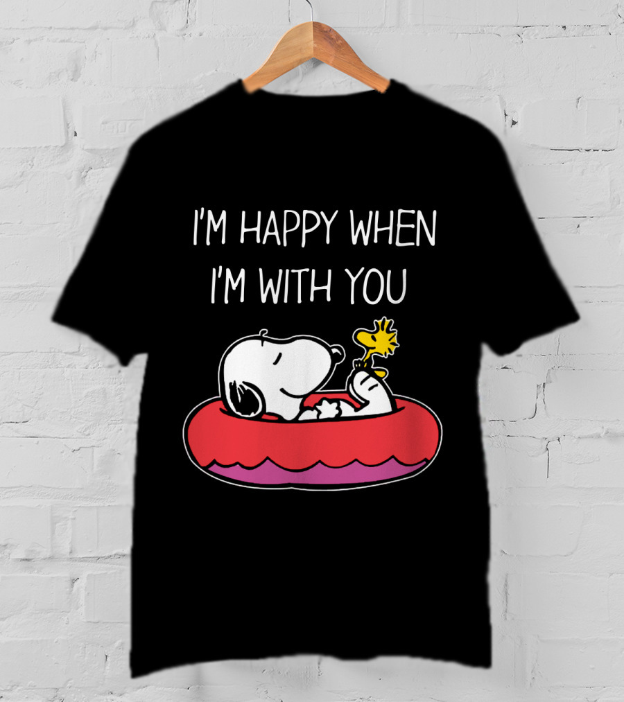 I'm Happy When I'm With You Snoopy And Woodstock Peanuts Float T-Shirt