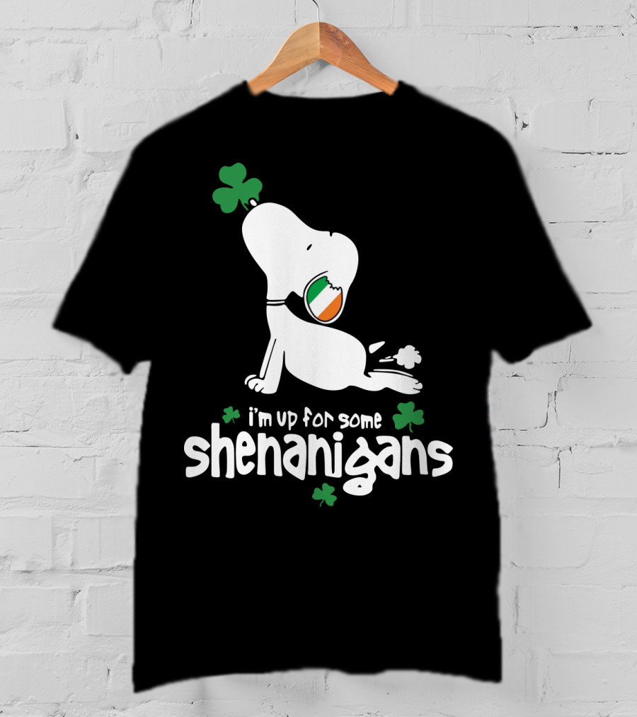 I'm Up For Some Shenanigans St Patrick Snoopy The Peanuts Movie T-Shirt
