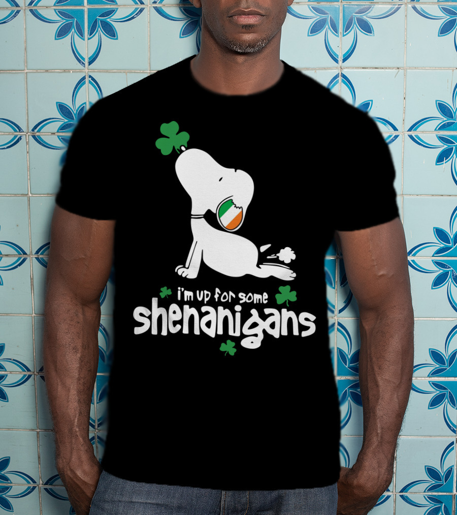 I'm Up For Some Shenanigans St Patrick Snoopy The Peanuts Movie T-Shirt