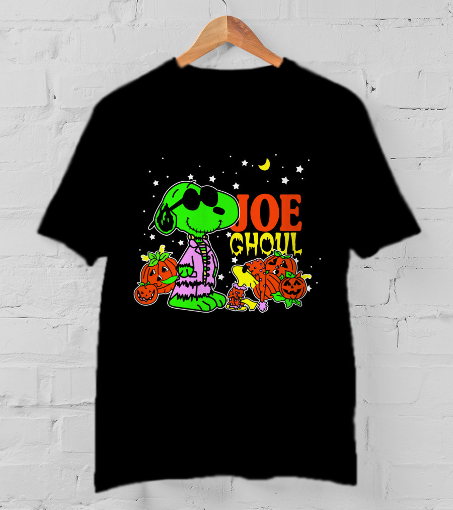 Joe Ghoul Halloween Snoopy Peanuts Pumpkins Moon Stars T-Shirt