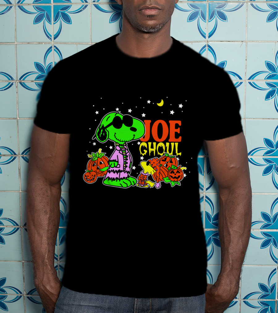 Joe Ghoul Halloween Snoopy Peanuts Pumpkins Moon Stars T-Shirt