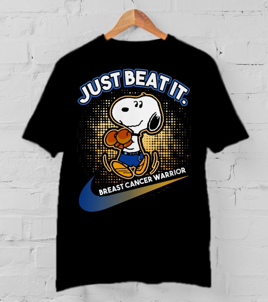 Just Beat It Snoopy Breast Cancer Warrior T-Shirt