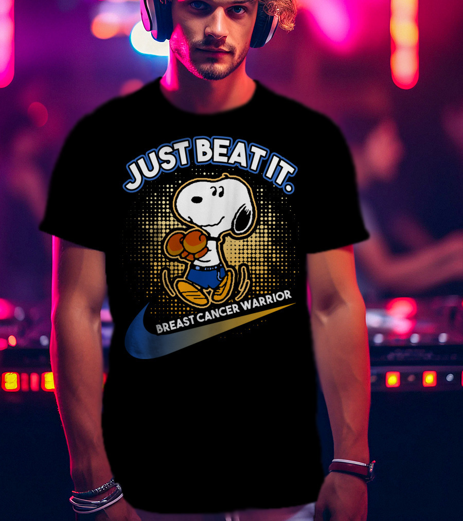 Just Beat It Snoopy Breast Cancer Warrior T-Shirt