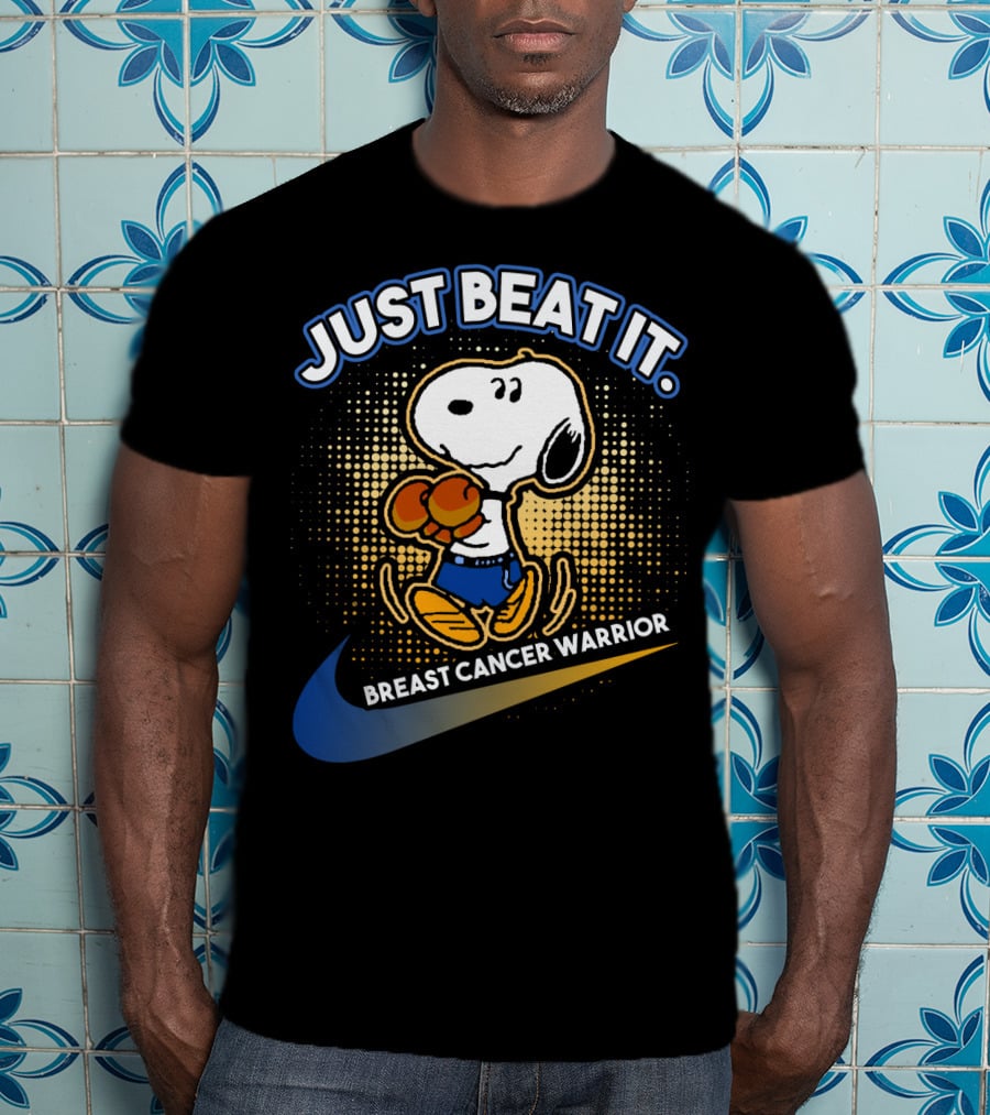 Just Beat It Snoopy Breast Cancer Warrior T-Shirt